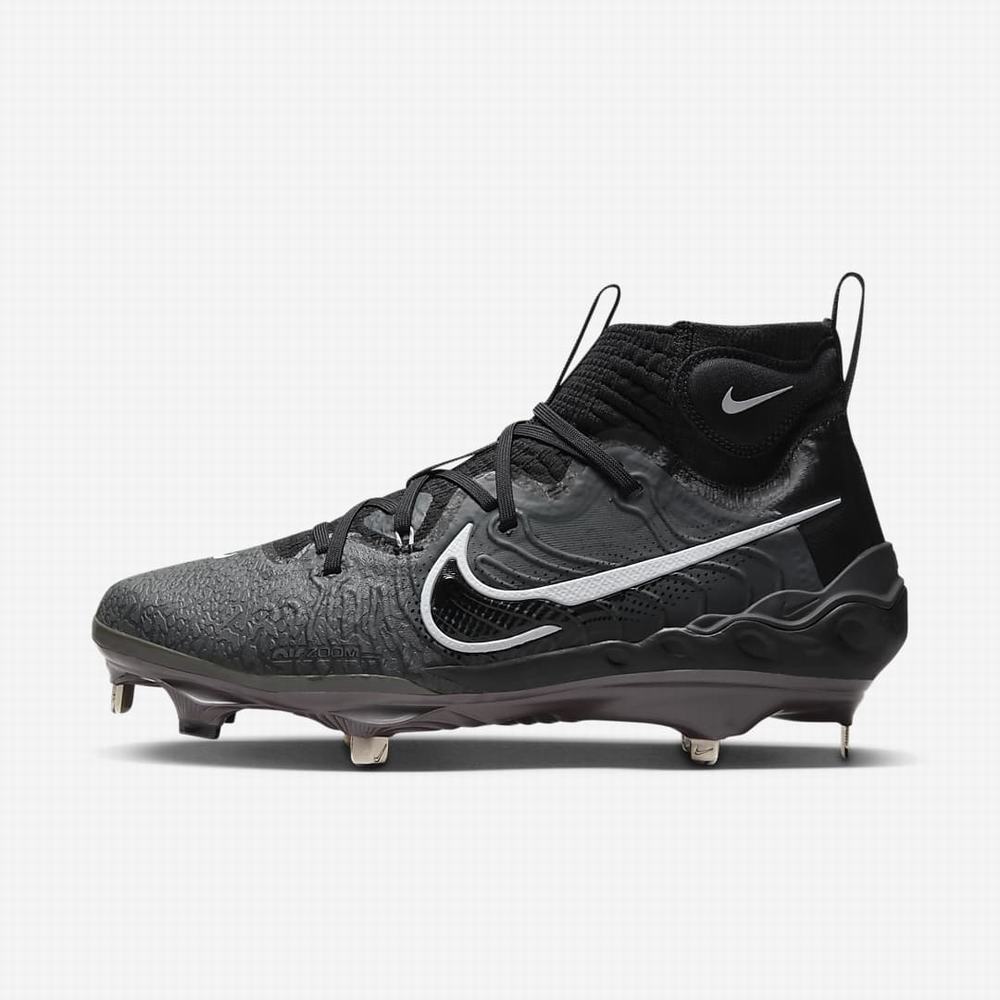 Baseballové Topanky Nike Alpha Huarache NXT Panske Čierne Tmavo Siva Svetlo Siva Biele | SK168930