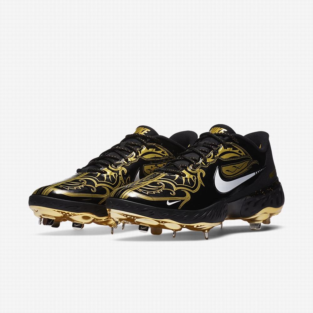 Baseballové Topanky Nike Alpha Huarache Elite 3 Low Premium Panske Čierne Metal Zlate Biele | SK208594