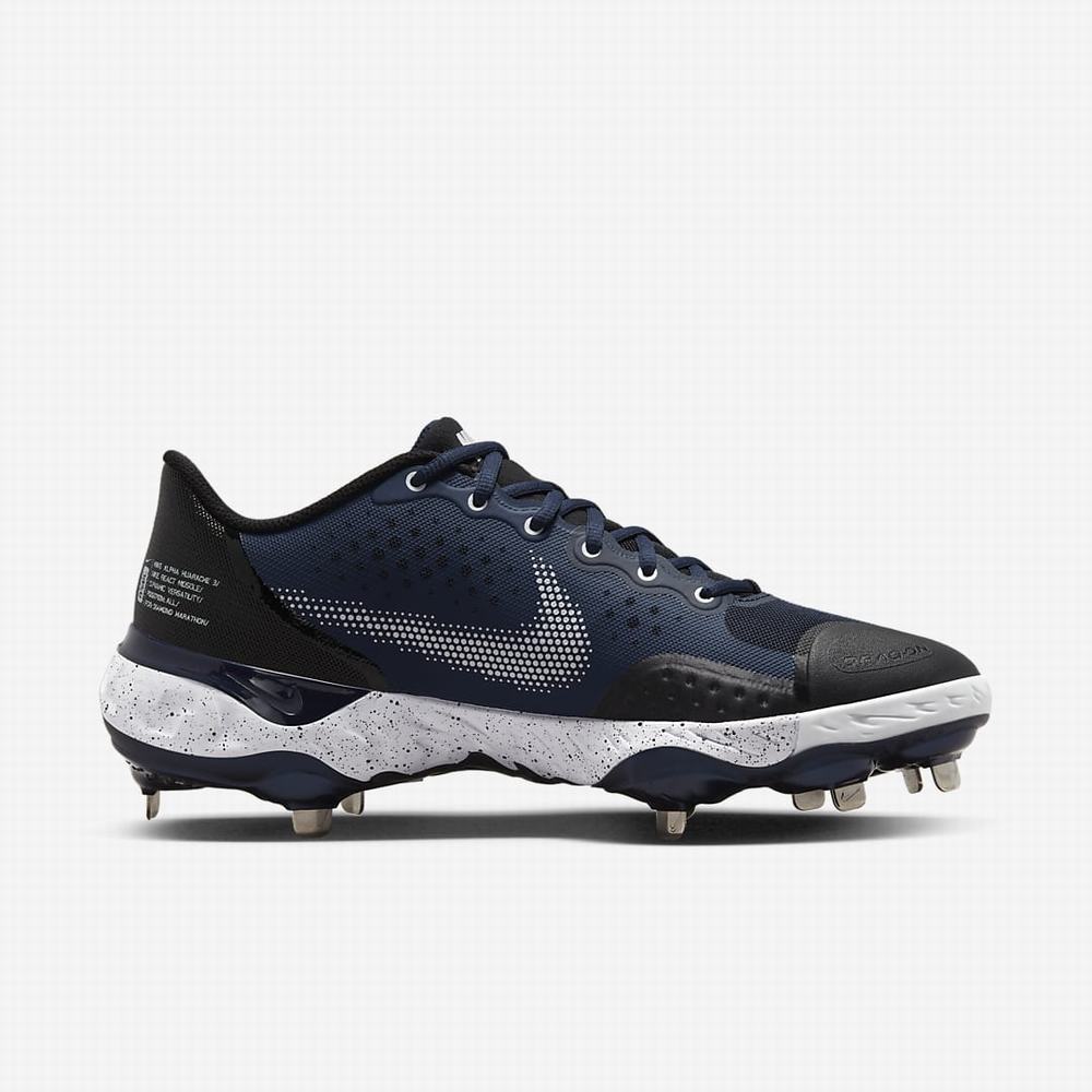 Baseballové Topanky Nike Alpha Huarache Elite 3 Low Panske Námornícka Modrá Biele Modre Čierne | SK603794