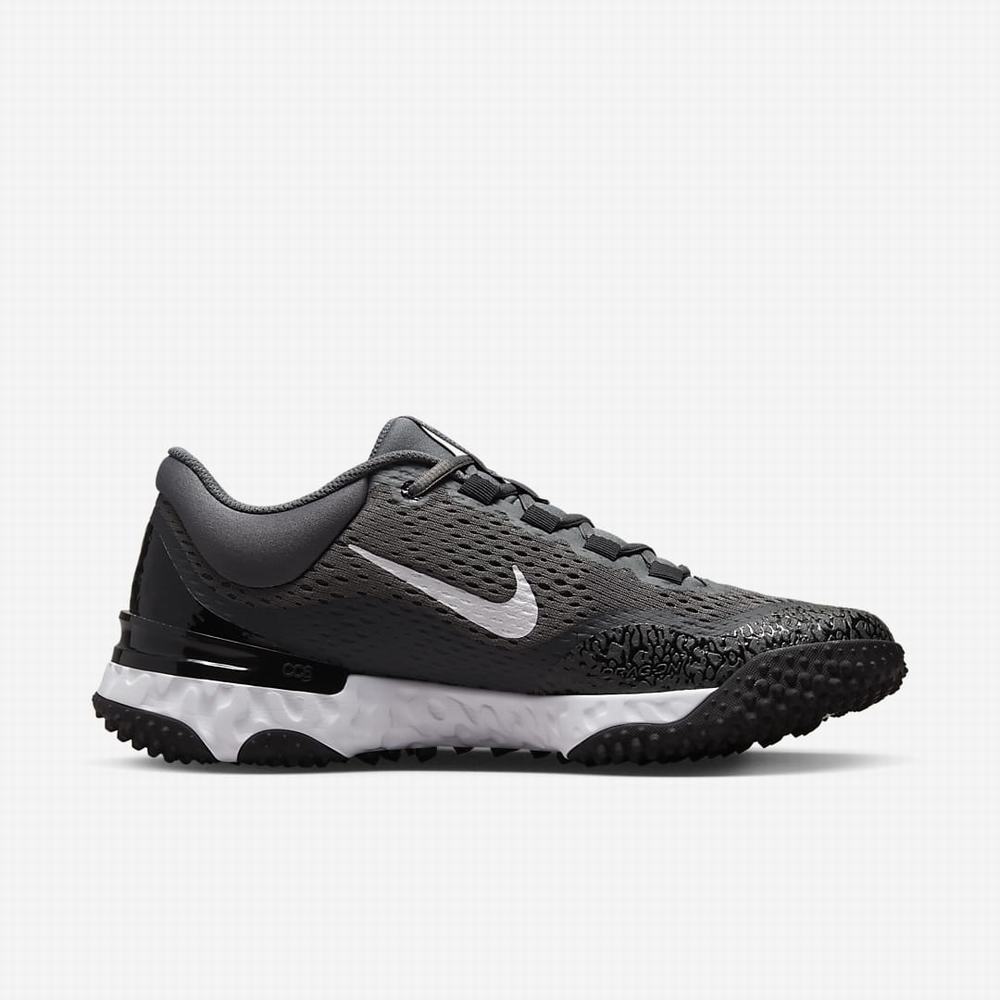 Baseballové Topanky Nike Alpha Huarache Elite 4 Turf Panske Čierne Tmavo Siva Svetlo Siva Biele | SK672950