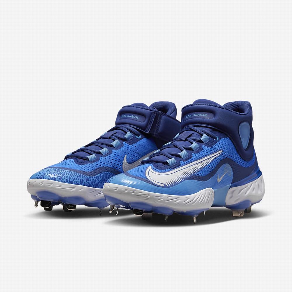 Baseballové Topanky Nike Alpha Huarache Elite 4 Mid Panske Kráľovská Modrá Modre Biele | SK740596