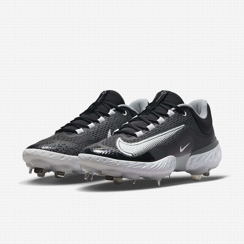 Baseballové Topanky Nike Alpha Huarache Elite 4 Low Panske Čierne Tmavo Siva Svetlo Siva Biele | SK827915