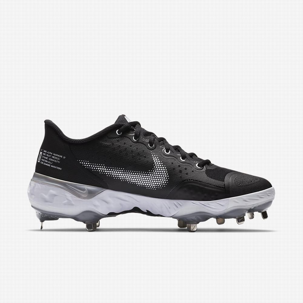 Baseballové Topanky Nike Alpha Huarache Elite 3 Low Panske Čierne Svetlo Siva Biele | SK913205