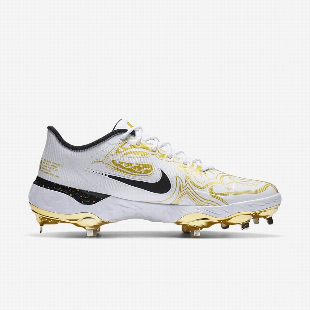 Baseballové Topanky Nike Alpha Huarache Elite 3 Low Premium Panske Biele Metal Zlate Čierne | SK936715