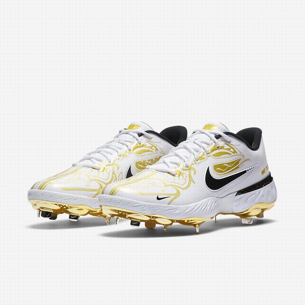 Baseballové Topanky Nike Alpha Huarache Elite 3 Low Premium Panske Biele Metal Zlate Čierne | SK936715