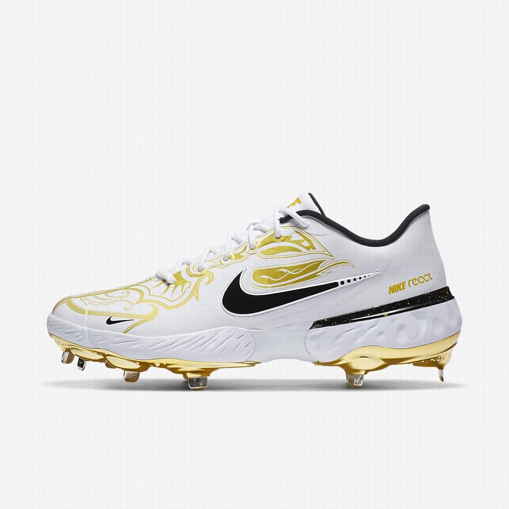 Baseballové Topanky Nike Alpha Huarache Elite 3 Low Premium Panske Biele Metal Zlate Čierne | SK936715