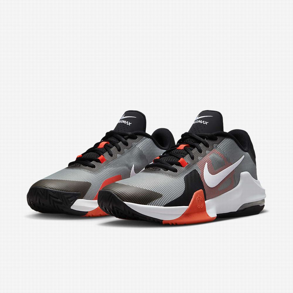 Basketbalove Tenisky Nike Air Max Impact 4 Panske Čierne Svetlo Červené Siva Biele | SK245670