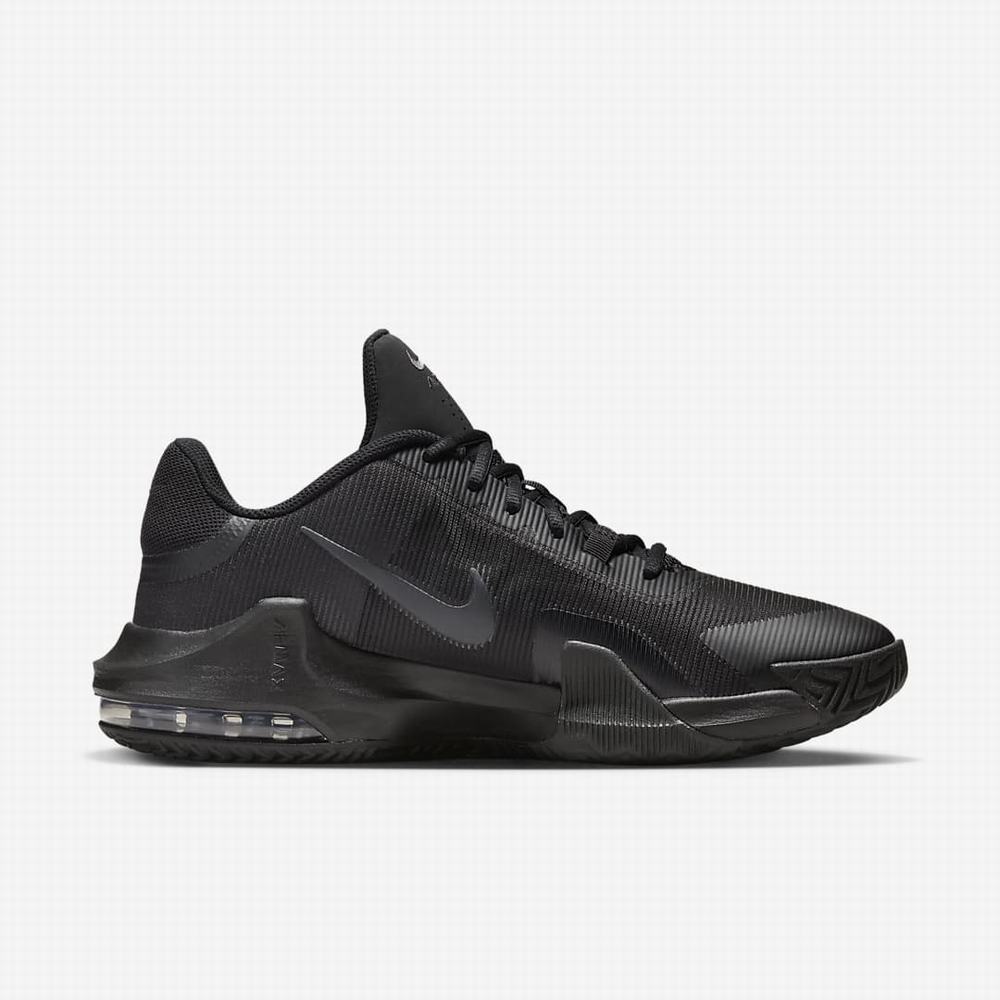 Basketbalove Tenisky Nike Air Max Impact 4 Panske Čierne Tmavo Siva | SK391548