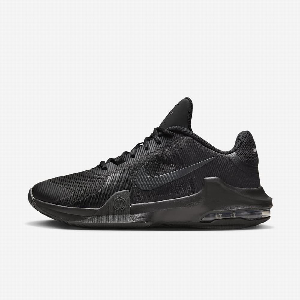 Basketbalove Tenisky Nike Air Max Impact 4 Panske Čierne Tmavo Siva | SK391548