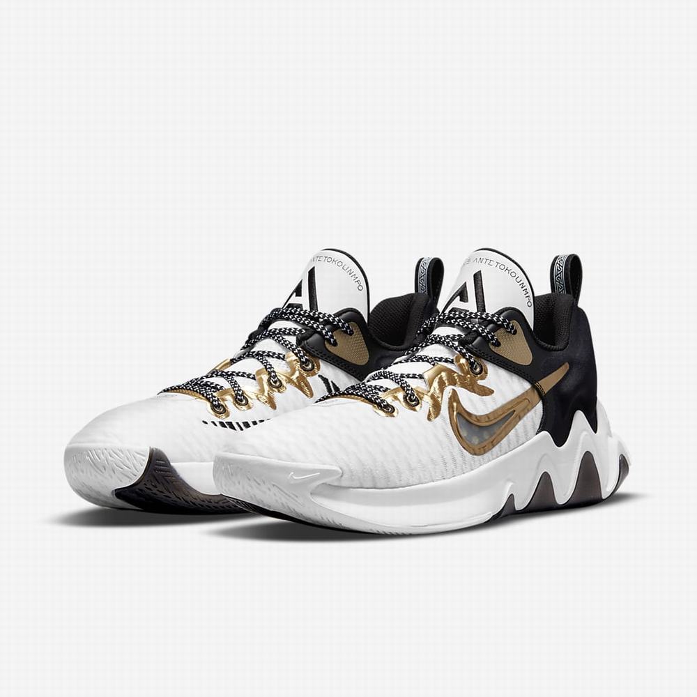 Basketbalove Tenisky Nike Giannis Immortality Damske Biele Čierne Metal Zlate | SK068593