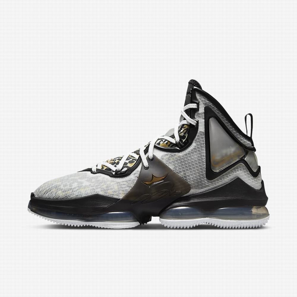 Basketbalove Tenisky Nike LeBron 19 Damske Biele Čierne Metal Zlate | SK237950