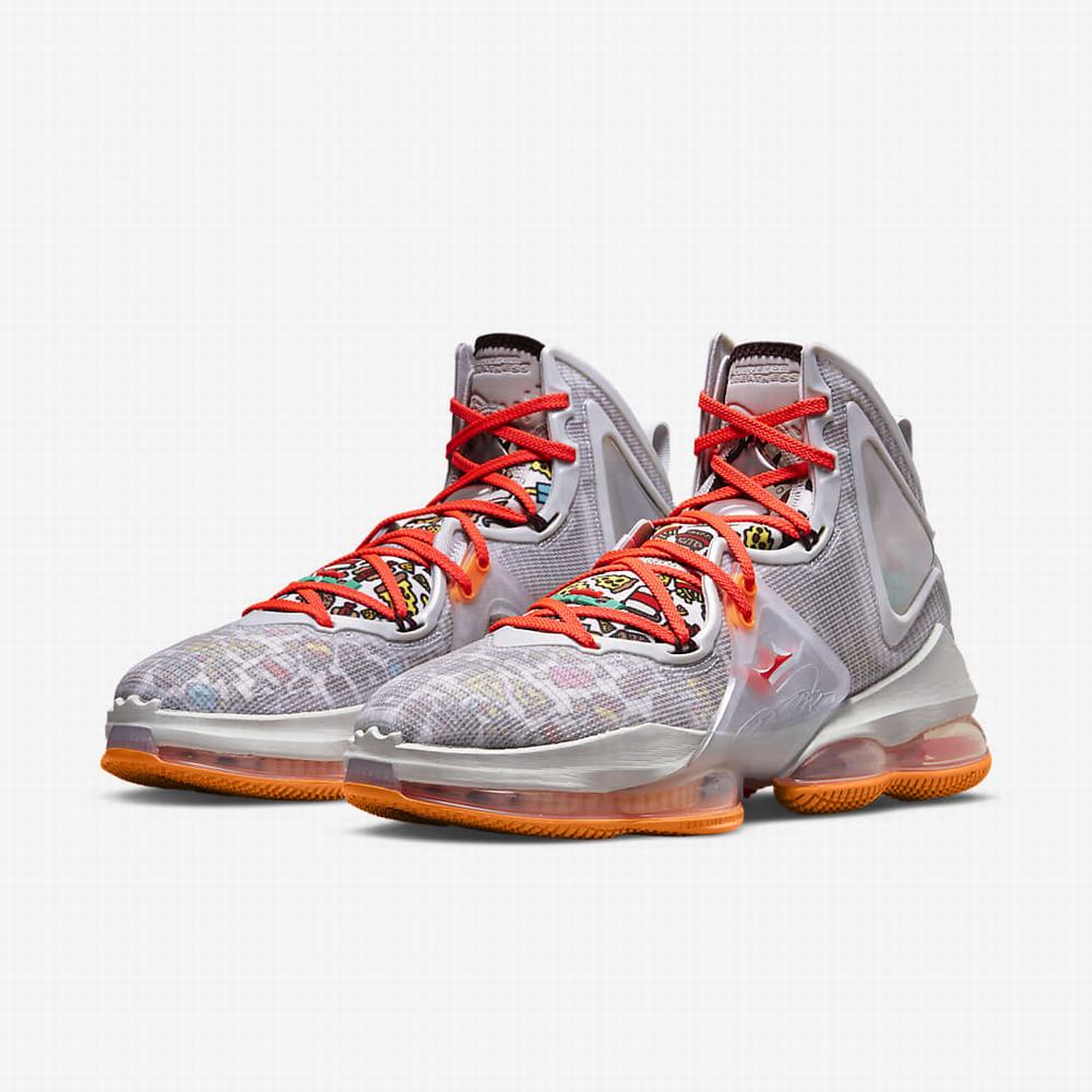 Basketbalove Tenisky Nike LeBron 19 Damske Siva Oranžové Svetlo Červené Zelene | SK624197