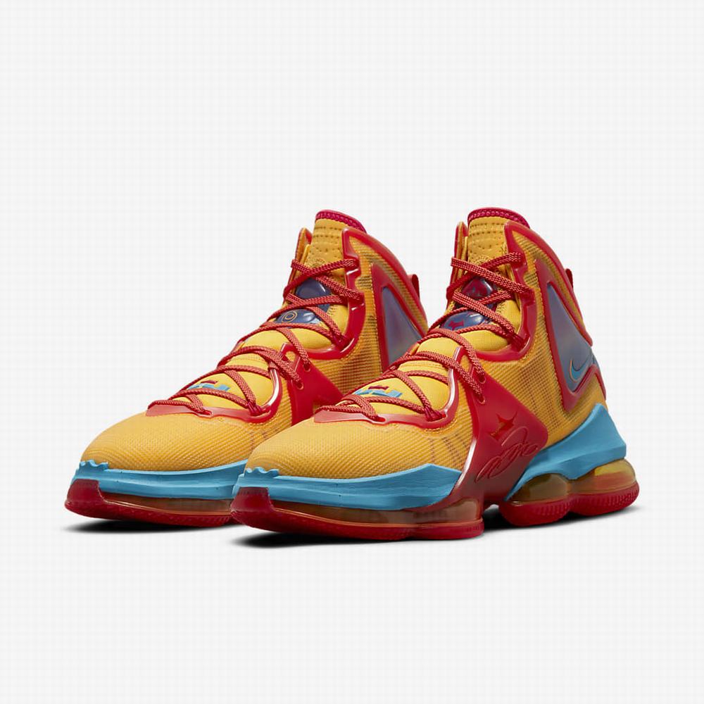 Basketbalove Tenisky Nike LeBron 19 Panske Oranžové Zlate Červené Svetlo Modre | SK067981