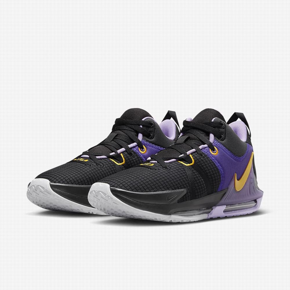 Basketbalove Tenisky Nike LeBron Witness 7 Panske Čierne Nachový Zlate | SK215938