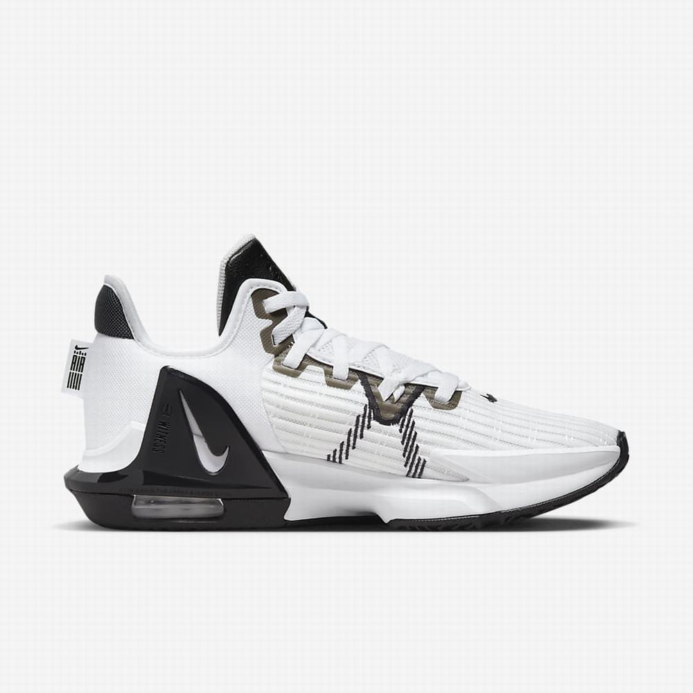 Basketbalove Tenisky Nike LeBron Witness 6 (Team) Panske Biele Čierne | SK327609