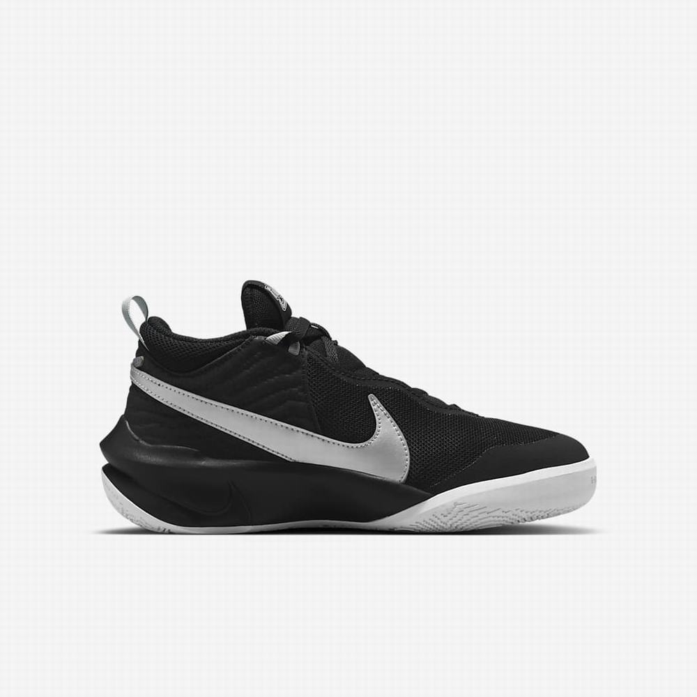 Basketbalove Tenisky Nike Team Hustle D 10 Detske Čierne Biele Metal Strieborne | SK056379