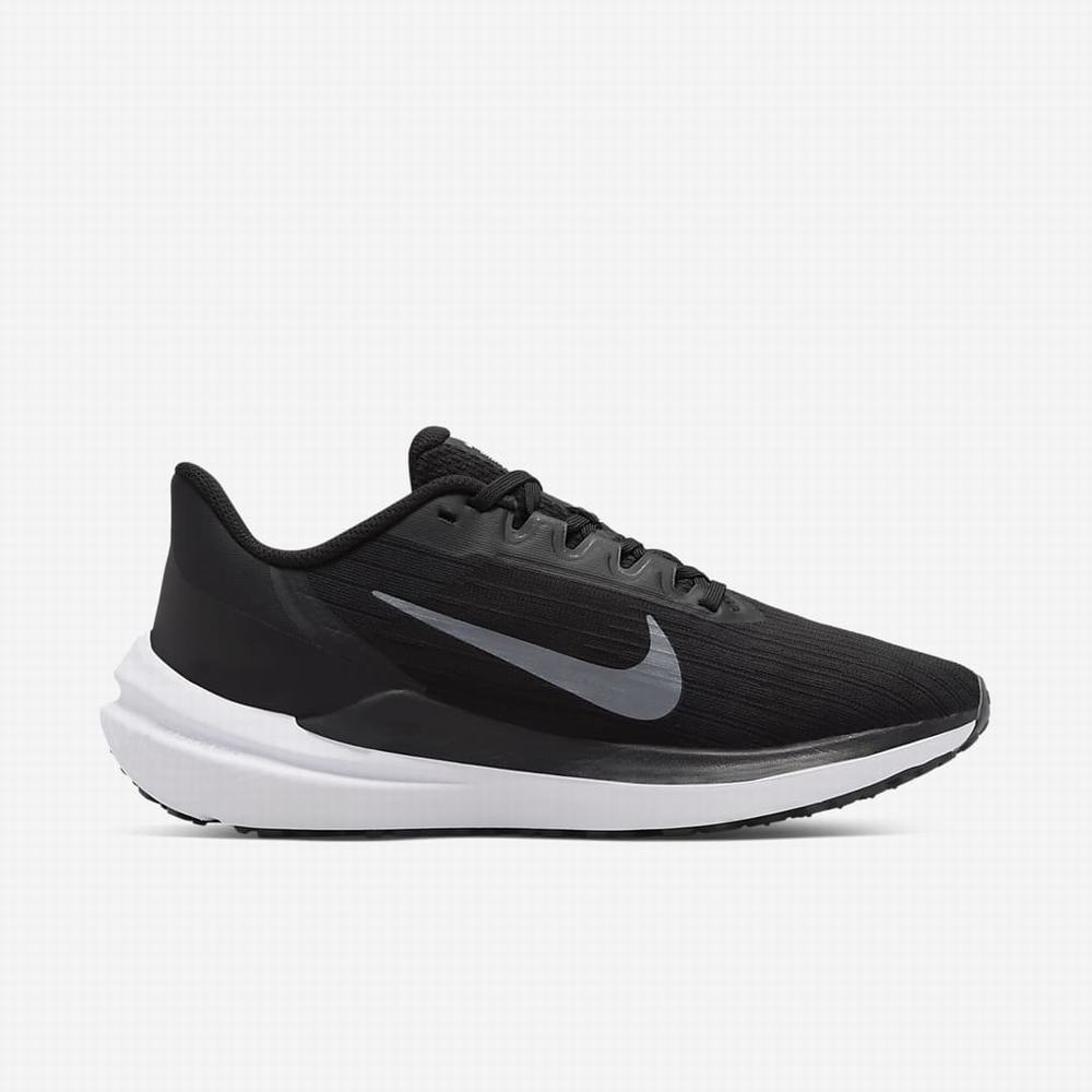 Bezecke Topanky Nike Air Winflo 9 Damske Čierne Tmavo Siva Platina Biele | SK501397