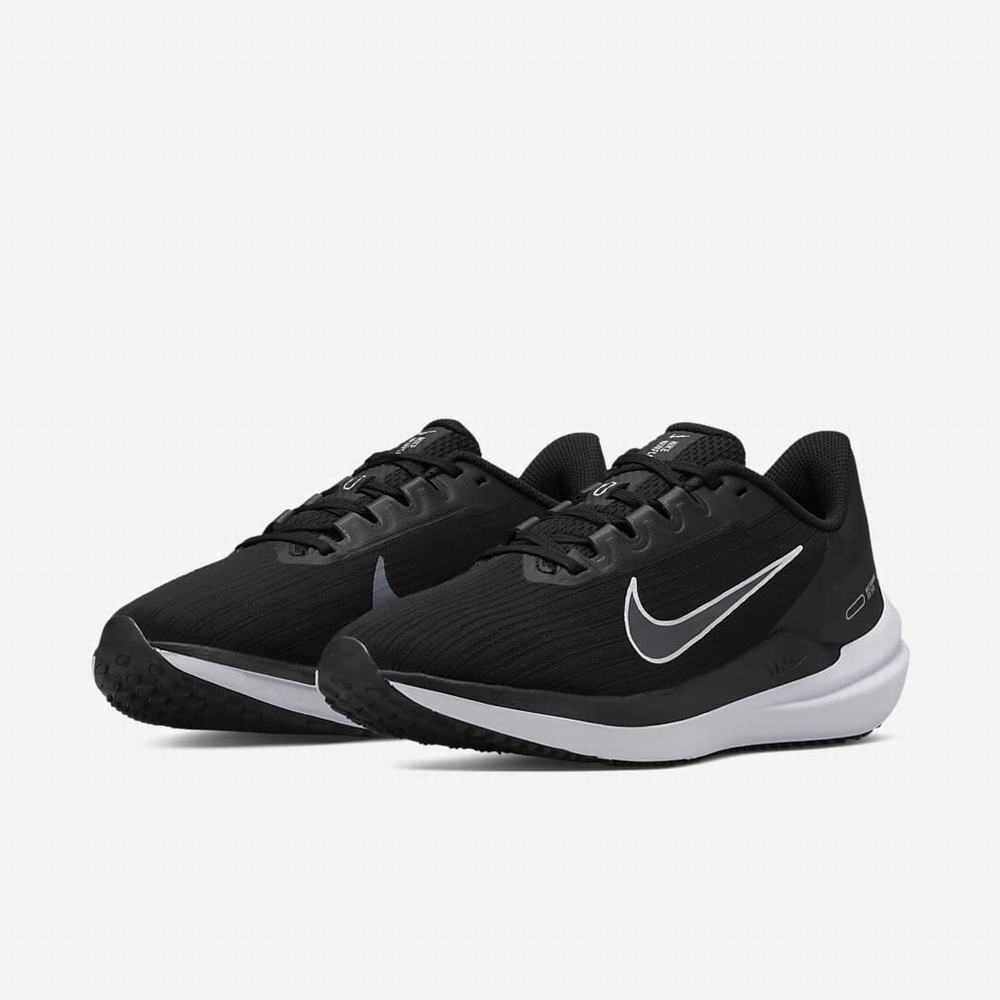 Bezecke Topanky Nike Air Winflo 9 Damske Čierne Tmavo Siva Platina Biele | SK501397