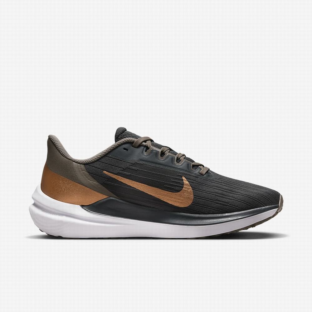 Bezecke Topanky Nike Air Winflo 9 Damske Tmavo Siva Olivovo Zelená Siva Metal Meď Metal Strieborne | SK920814