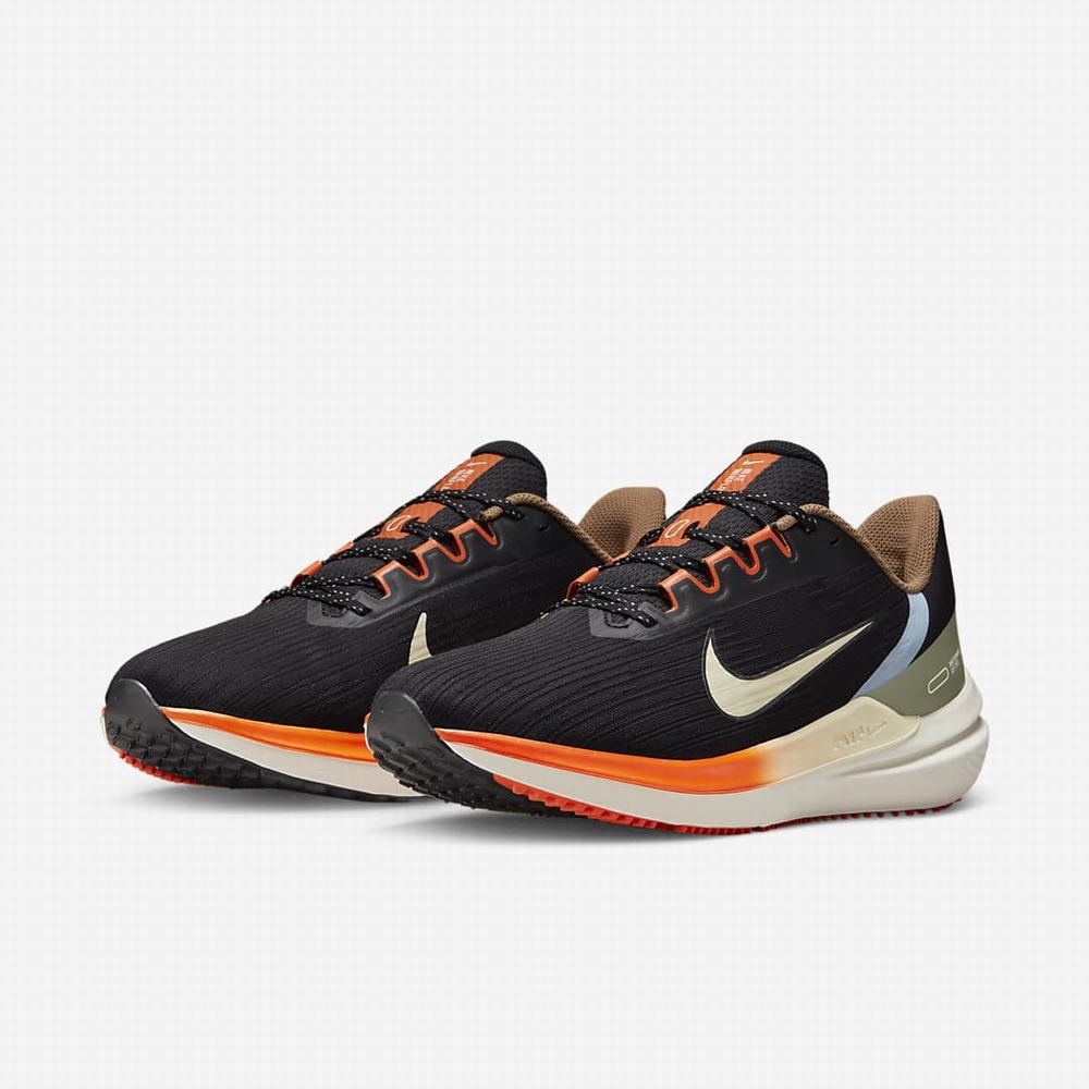 Bezecke Topanky Nike Air Winflo 9 Panske Čierne Oranžové | SK295608