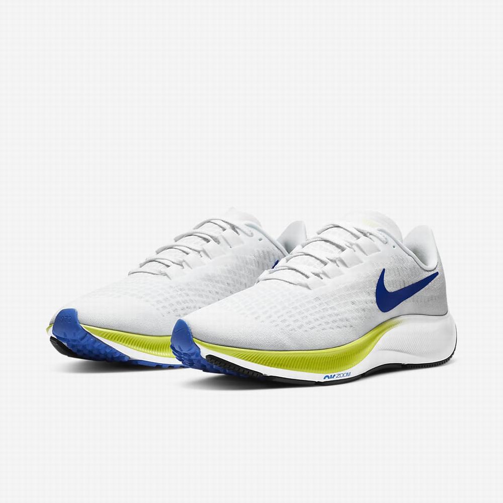 Bezecke Topanky Nike Air Zoom Pegasus 37 Panske Biele Čierne Modre | SK249183