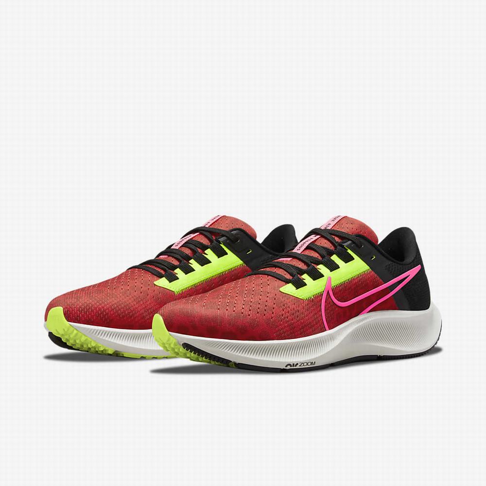 Bezecke Topanky Nike Air Zoom Pegasus 38 Damske Červené Čierne Platina Ruzove | SK419283