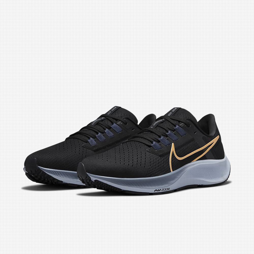 Bezecke Topanky Nike Air Zoom Pegasus 38 Damske Čierne Modre Siva Metal Zlate | SK453601