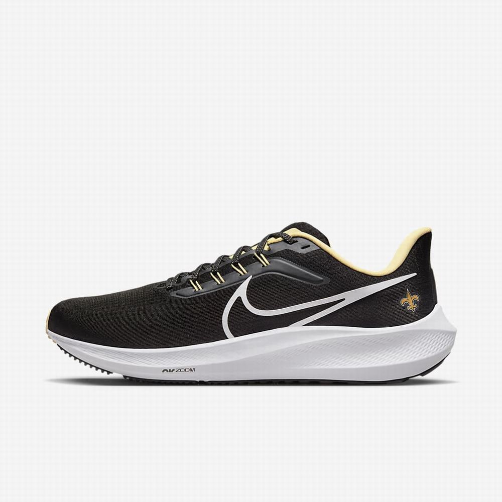 Bezecke Topanky Nike Air Zoom Pegasus 39 (NFL New Orleans Saints) Panske Čierne Zlate Biele | SK057349