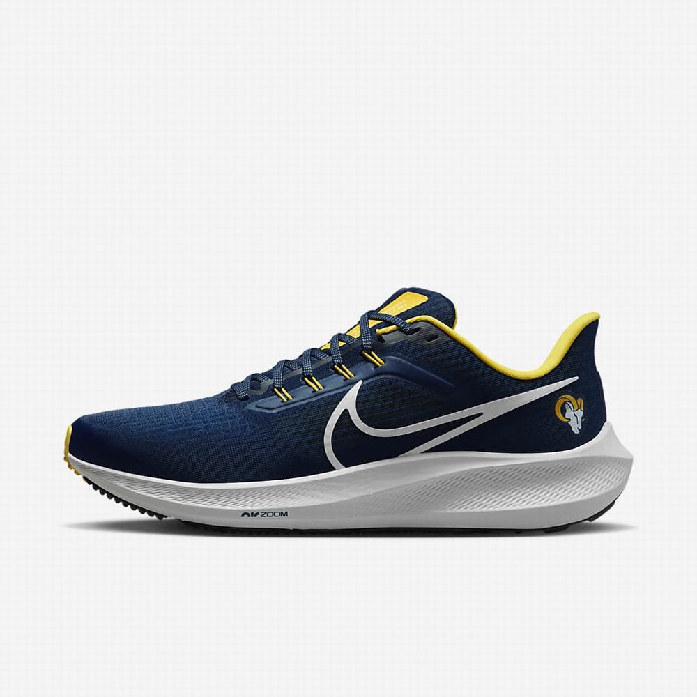 Bezecke Topanky Nike Air Zoom Pegasus 39 (NFL Los Angeles Rams) Panske Kráľovská Modrá Zlate Biele | SK205813