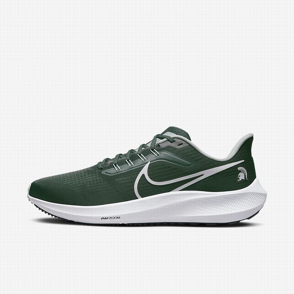 Bezecke Topanky Nike Air Zoom Pegasus 39 (Michigan State) Panske Zelene Biele | SK481273