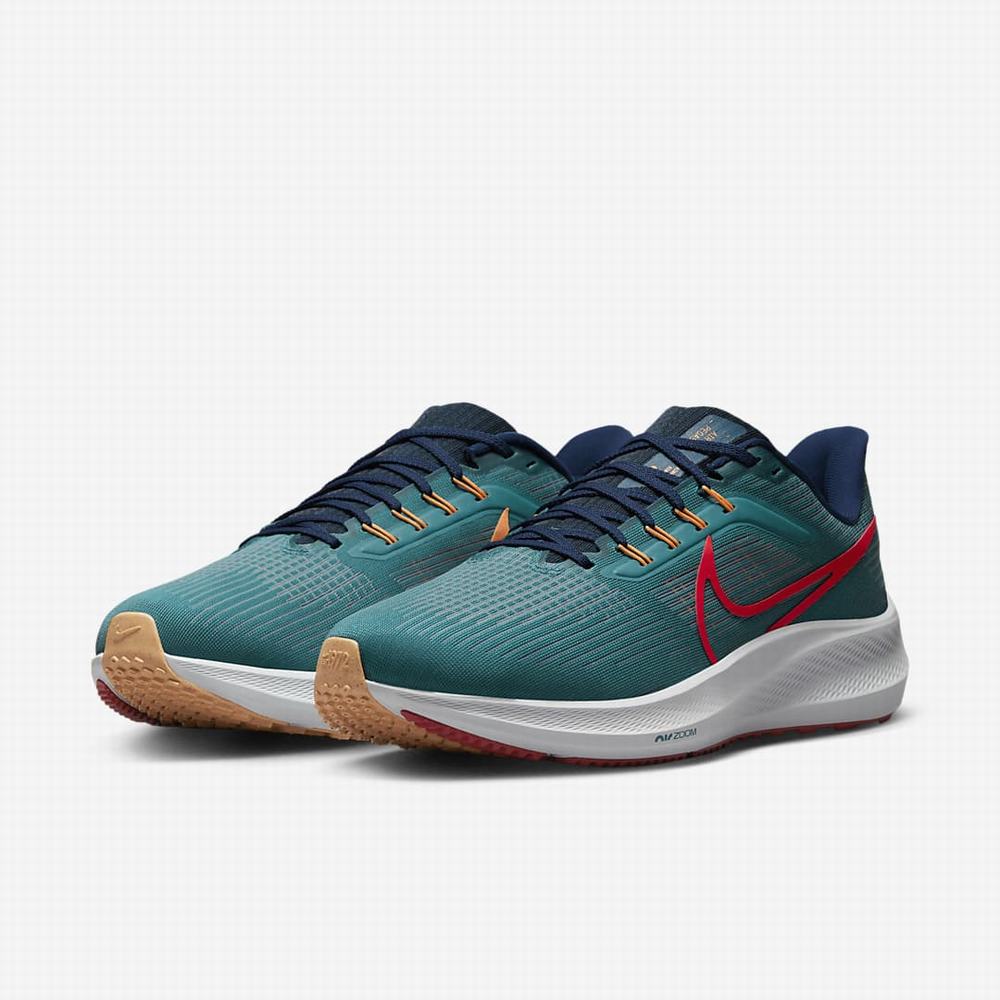 Bezecke Topanky Nike Air Zoom Pegasus 39 (Extra Wide) Panske Zelene Modre Svetlo Červené | SK756108