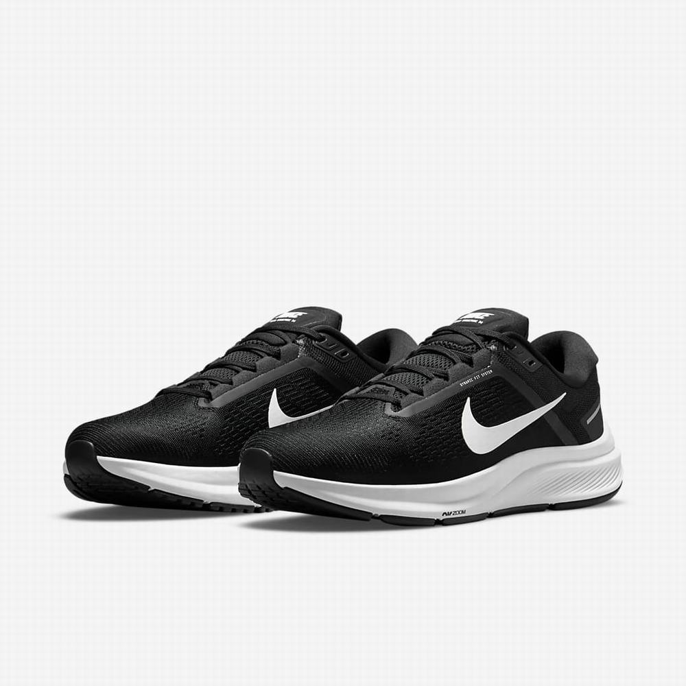 Bezecke Topanky Nike Air Zoom Structure 24 Panske Čierne Biele | SK409561