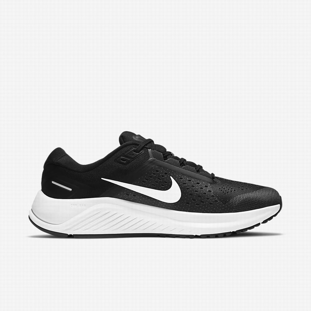 Bezecke Topanky Nike Air Zoom Structure 23 Panske Čierne Tmavo Siva Biele | SK451697