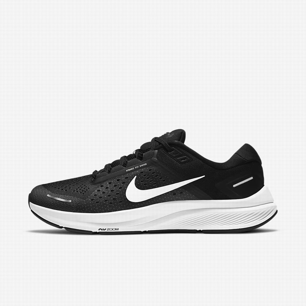 Bezecke Topanky Nike Air Zoom Structure 23 Panske Čierne Tmavo Siva Biele | SK451697