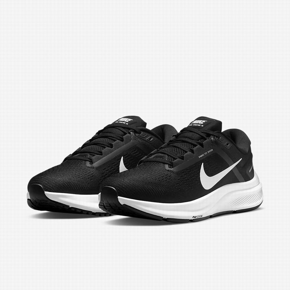 Bezecke Topanky Nike Air Zoom Structure 24 Damske Čierne Biele | SK907436