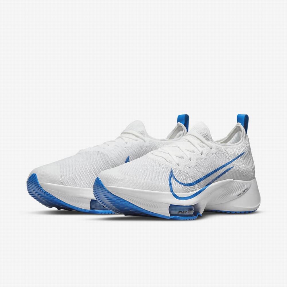 Bezecke Topanky Nike Air Zoom Tempo NEXT% Panske Biele Platina Čierne Modre | SK547286