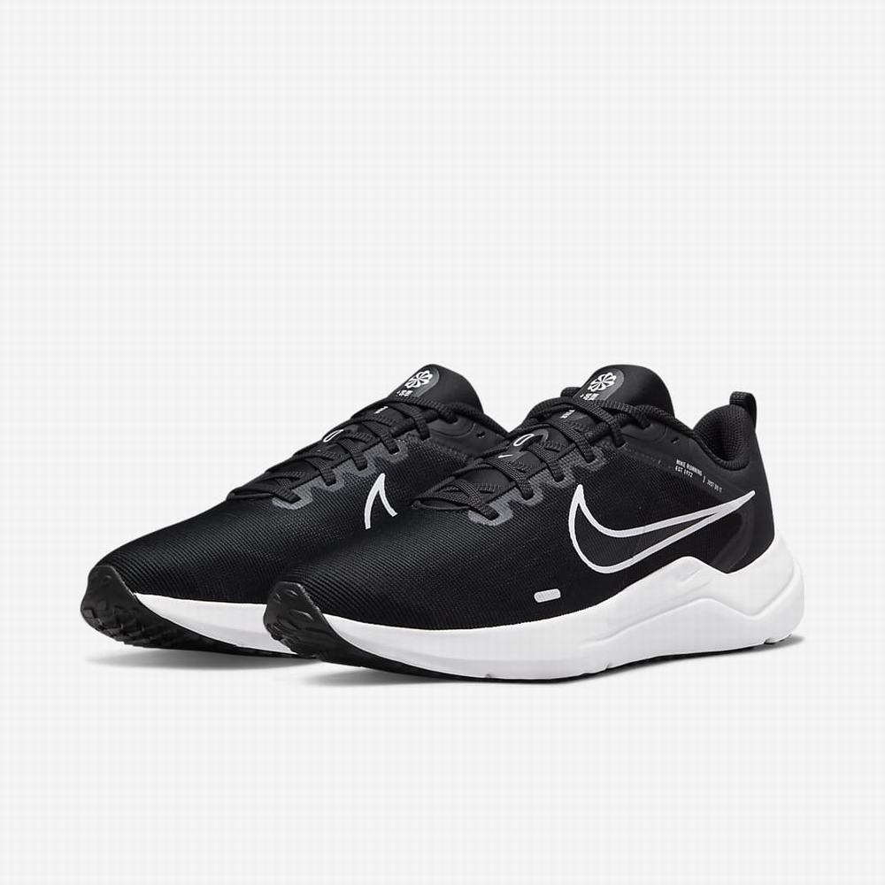 Bezecke Topanky Nike Downshifter 12 Panske Čierne Tmavo Siva Platina Biele | SK305427