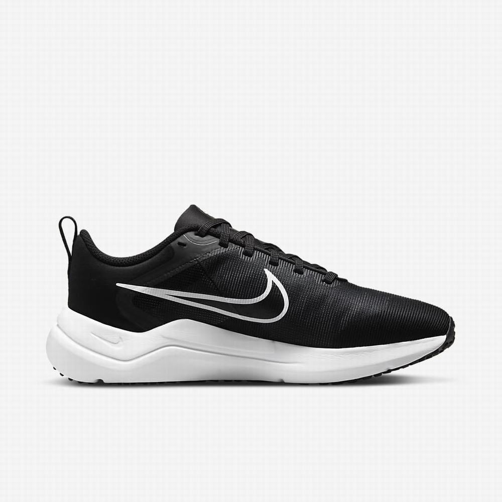 Bezecke Topanky Nike Downshifter 12 (Wide) Damske Čierne Siva Platina Biele | SK369075