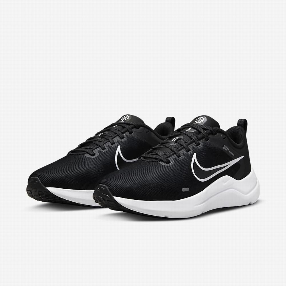 Bezecke Topanky Nike Downshifter 12 (Wide) Damske Čierne Siva Platina Biele | SK369075