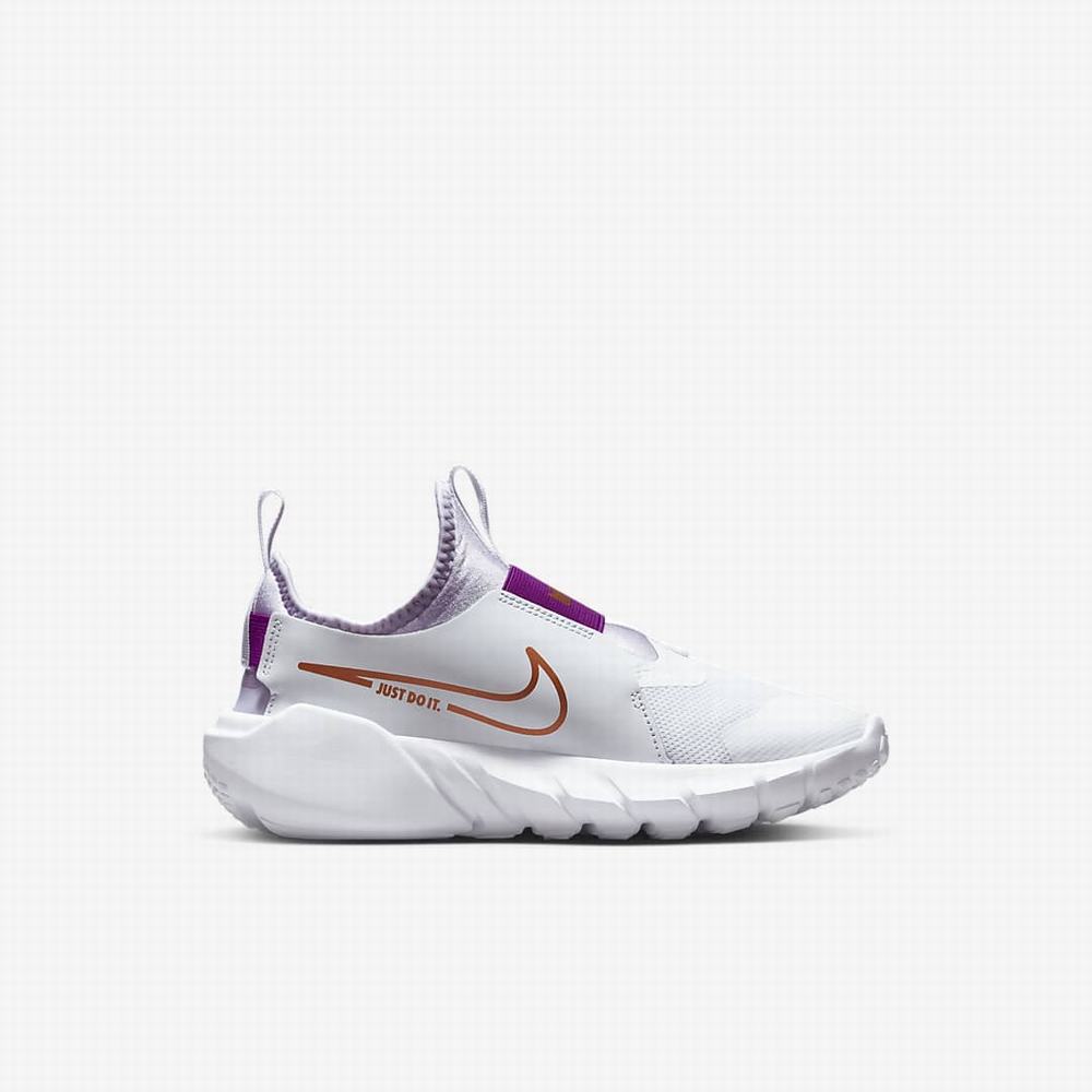 Bezecke Topanky Nike Flex Runner 2 Detske Biele Nachový Metal Meď | SK324186