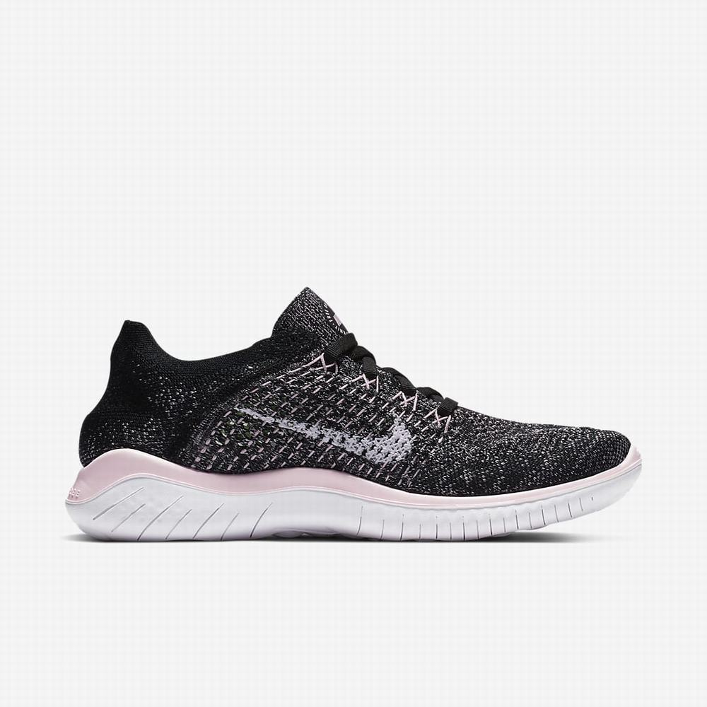 Bezecke Topanky Nike Free RN Flyknit 2018 Damske Čierne Ruzove Biele | SK237891