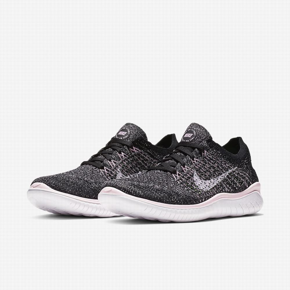 Bezecke Topanky Nike Free RN Flyknit 2018 Damske Čierne Ruzove Biele | SK237891