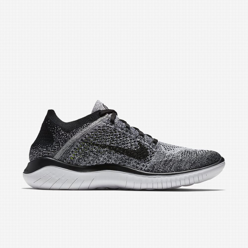 Bezecke Topanky Nike Free RN Flyknit 2018 Panske Biele Siva Čierne | SK392015