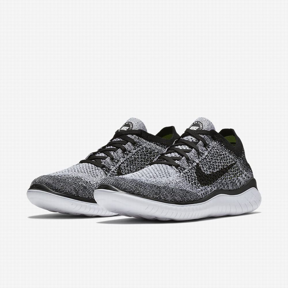 Bezecke Topanky Nike Free RN Flyknit 2018 Panske Biele Siva Čierne | SK392015