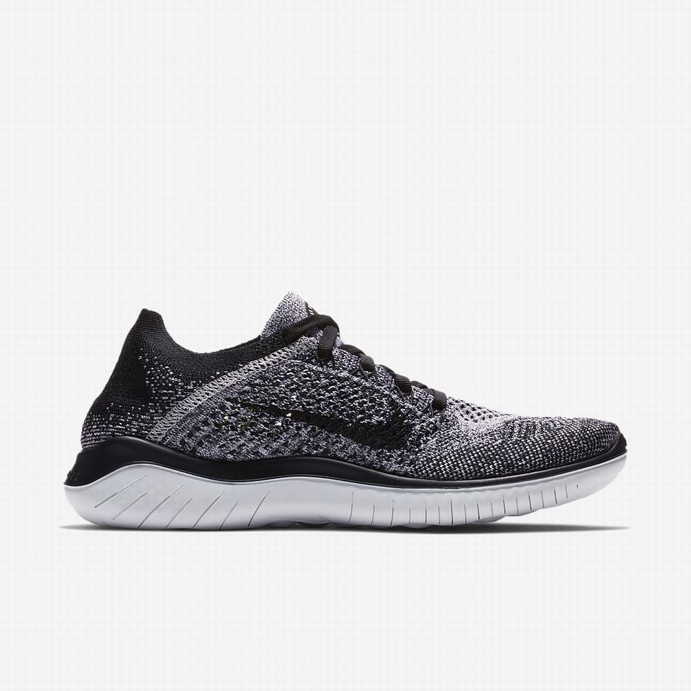 Bezecke Topanky Nike Free RN Flyknit 2018 Damske Biele Čierne | SK395170