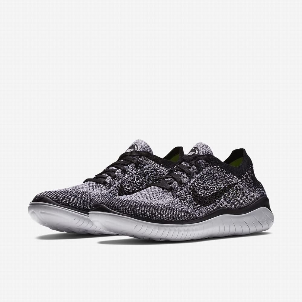 Bezecke Topanky Nike Free RN Flyknit 2018 Damske Biele Čierne | SK395170