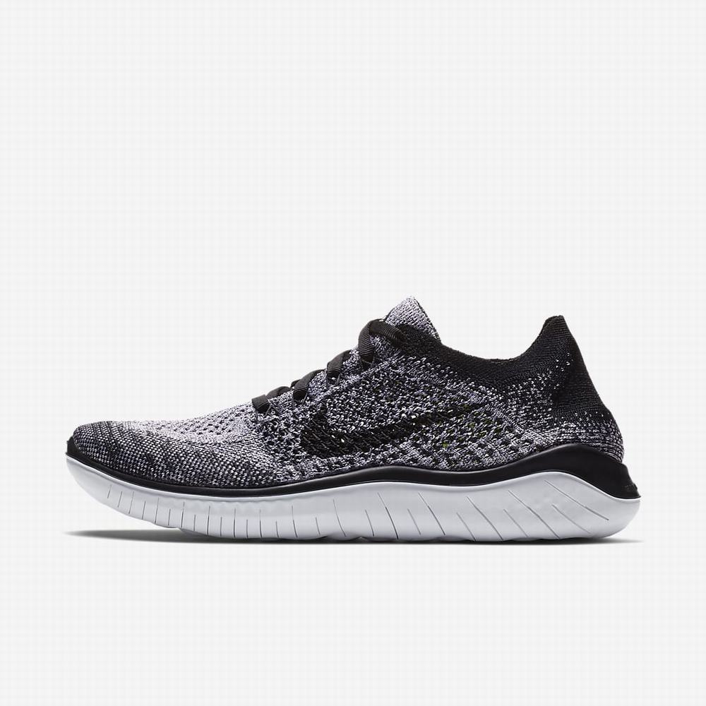 Bezecke Topanky Nike Free RN Flyknit 2018 Damske Biele Čierne | SK395170