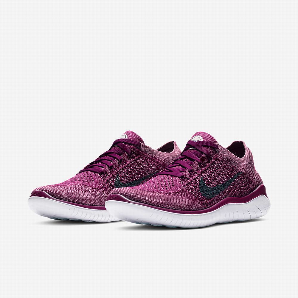 Bezecke Topanky Nike Free RN Flyknit 2018 Damske Červené Biele Tyrkysové Modre | SK573184