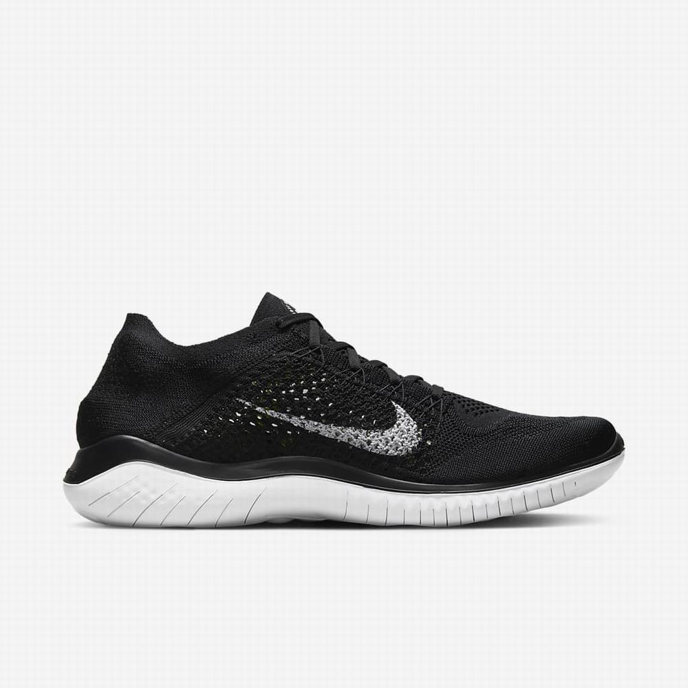 Bezecke Topanky Nike Free RN Flyknit 2018 Panske Čierne Biele | SK827053