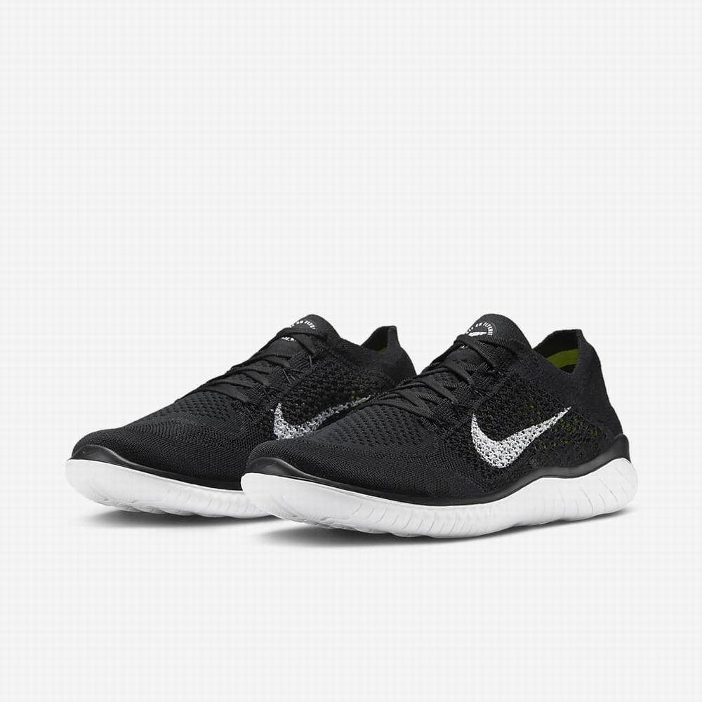 Bezecke Topanky Nike Free RN Flyknit 2018 Panske Čierne Biele | SK827053